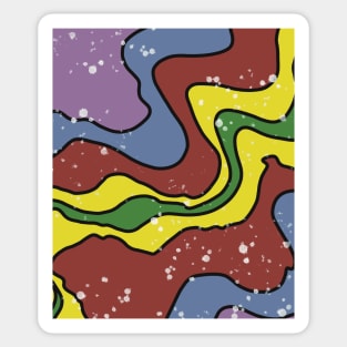 Rich Earthy Abstract Retro Liquid Swirls Sticker